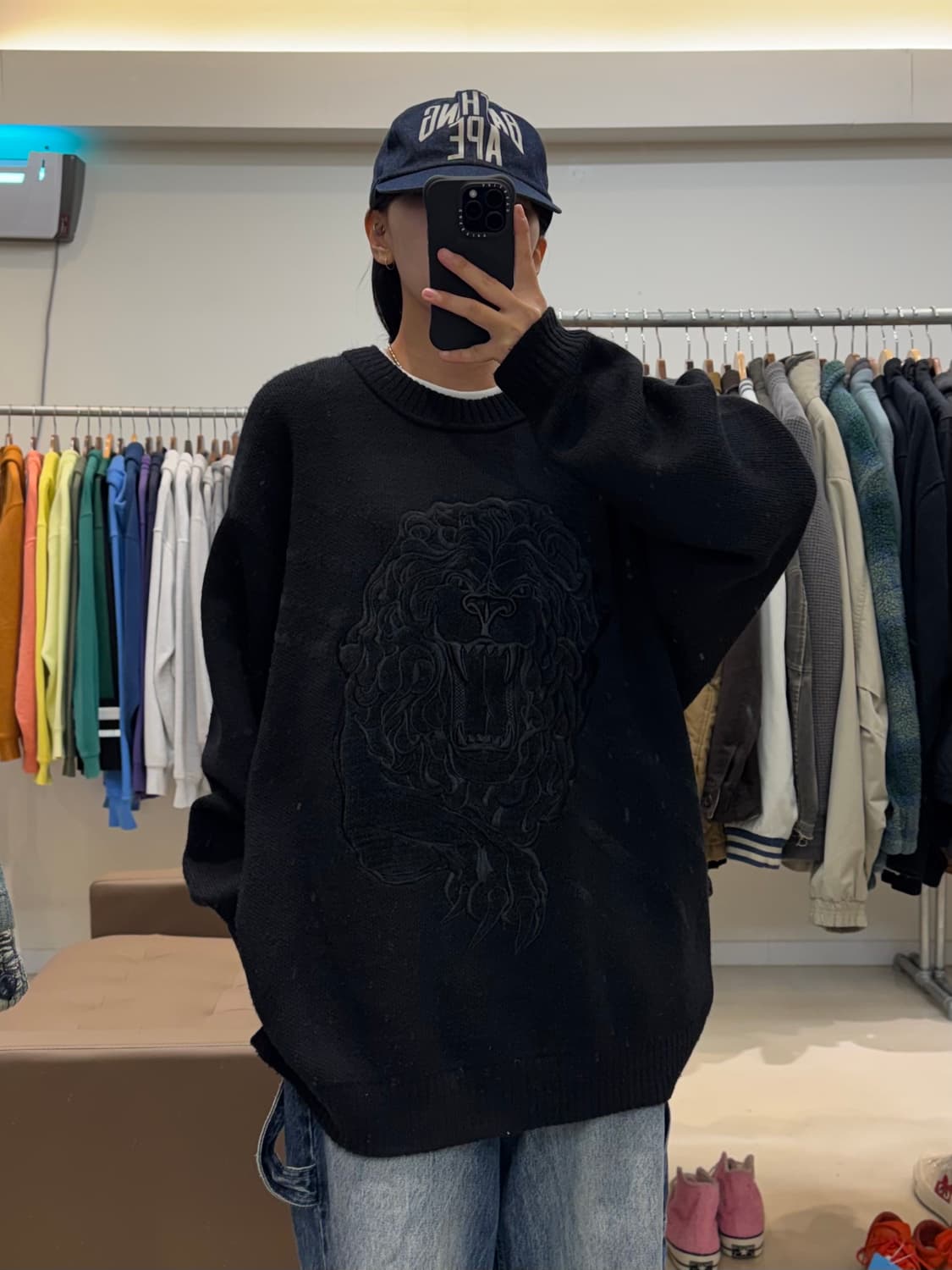 90s 펠레펠레 사자자수 니트 상품이미지5