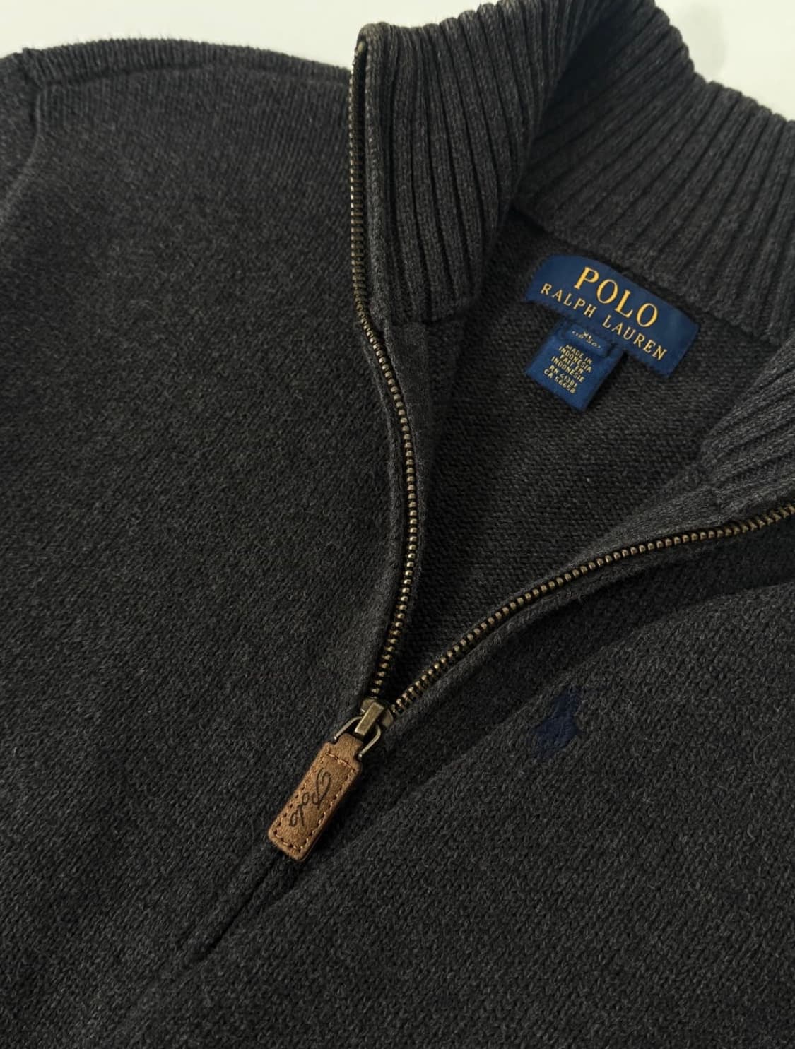 폴로 랄프로렌 신형 루즈핏 딥그레이 니트 집업 상품이미지4