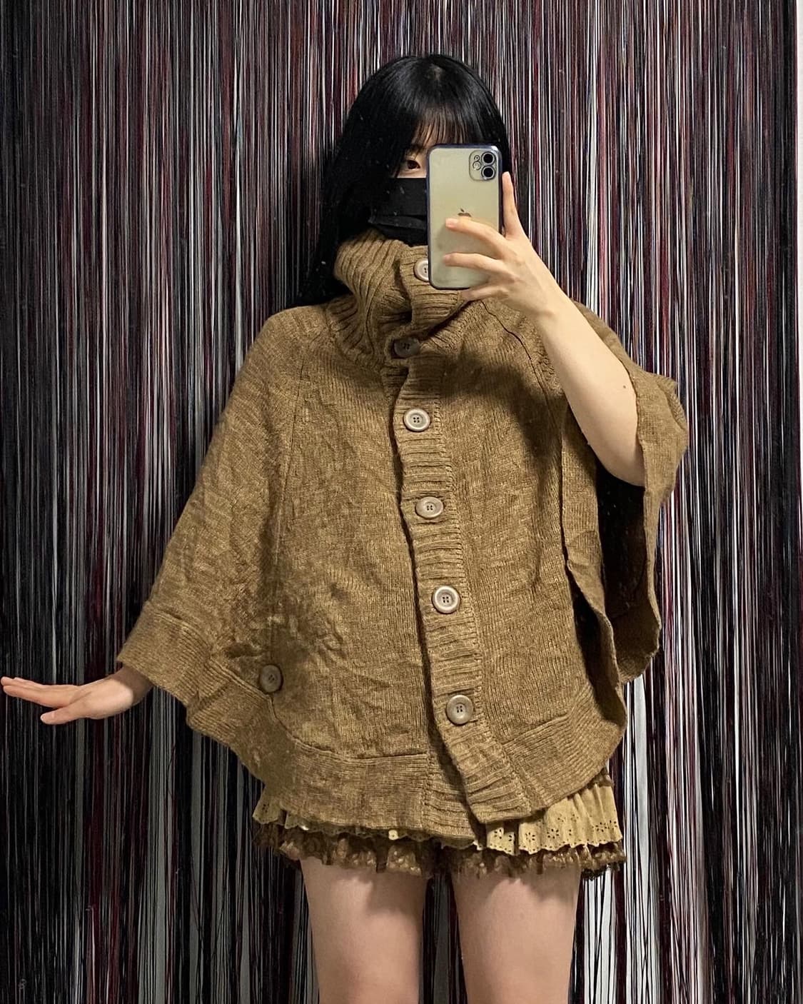 Japan) 하이넥 단추 케이프 ✔️𝙎𝙞𝙯 상품이미지1
