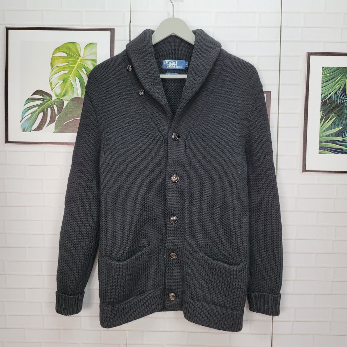 폴로랄프로렌 울100% 숄카라 니트 가디건 M사이즈 상품이미지1