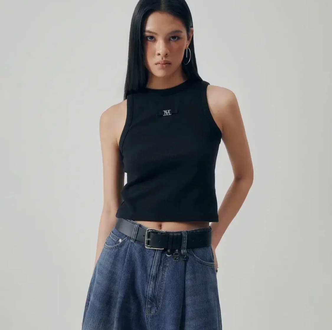 트리밍버드 메탈 로고 포인트 베이직 슬리브리스 상품이미지2