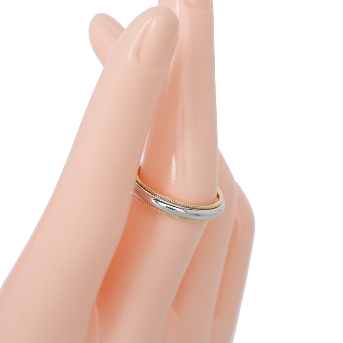 티파니 투게더 밀그레인 밴드링 플래티늄 로즈골드 반지 4mm 상품이미지6