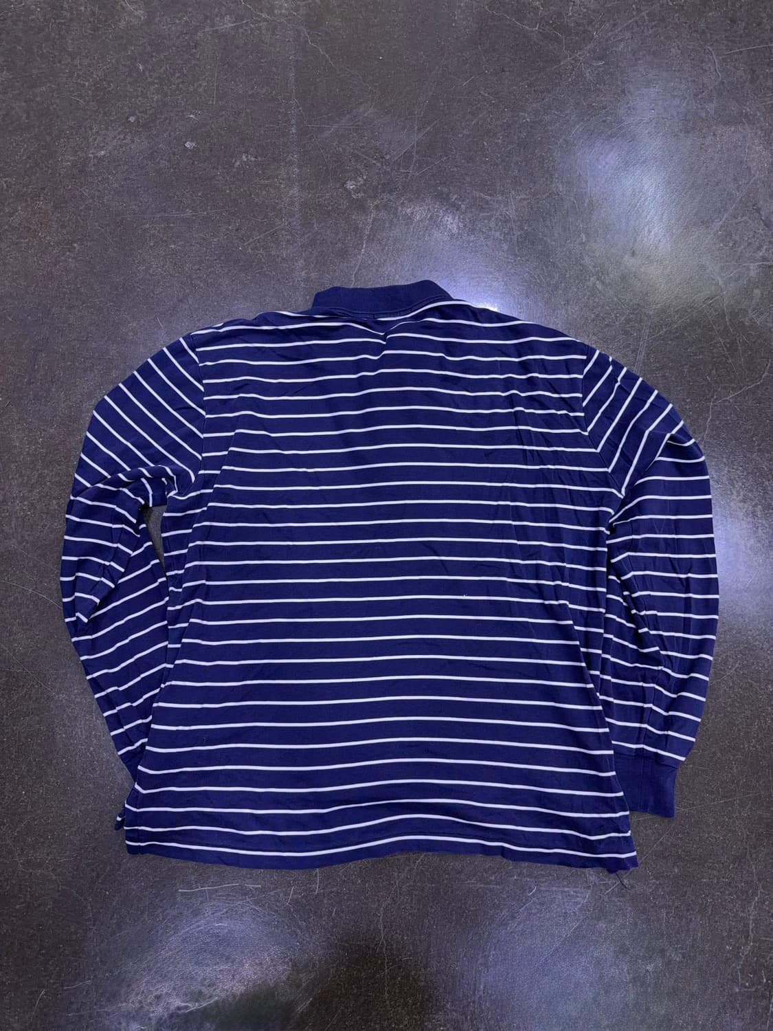 폴로 랄프로렌 스트라이프 긴팔 카라티 커스텀 슬림핏 네이비 L 상품이미지2