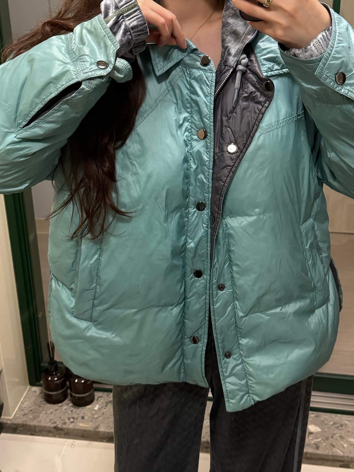 더일마 리버스구스 패딩 민트 상품이미지2