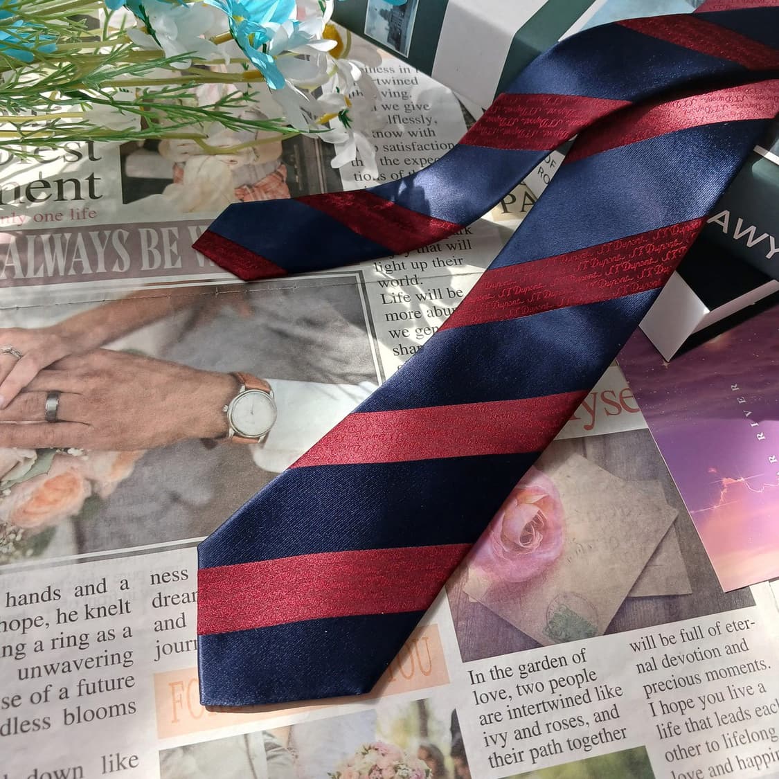 에스.티. 듀퐁 네이비 스트라이프 넥타이 8cm A+등급 E835
 상품이미지3