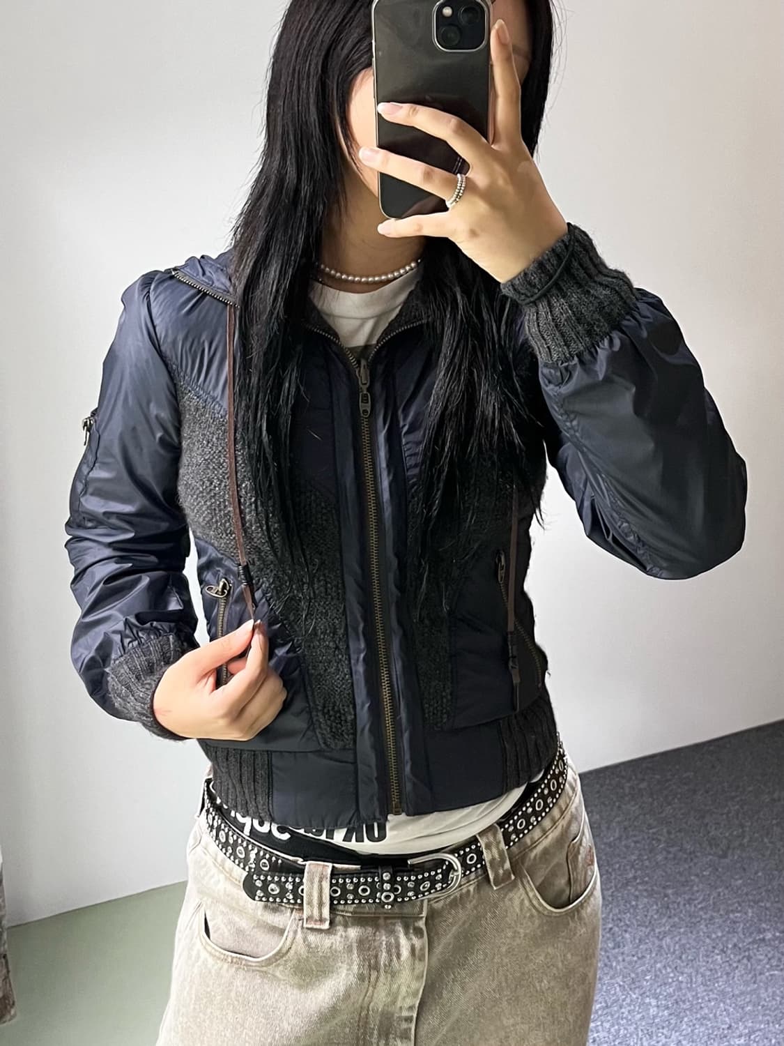 디젤 울 나일론 패디드 자켓 상품이미지3