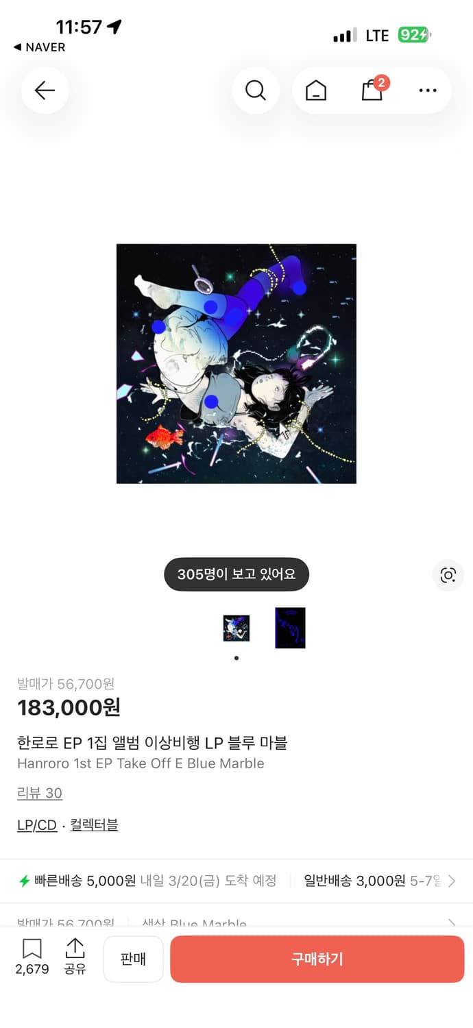 한로로 이상비행 LP 상품이미지1