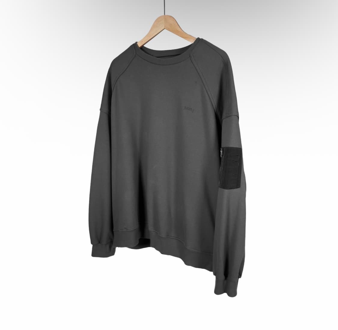 [L] 준지 남성 사이드 지퍼 MA-1 마원 스웨트 맨투맨 티셔츠 그레이 상품이미지2