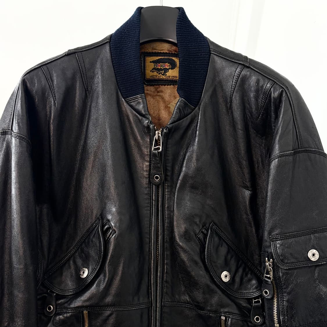 Foxrun 90s 양가죽 크롭 MA-1 자켓 상품이미지6