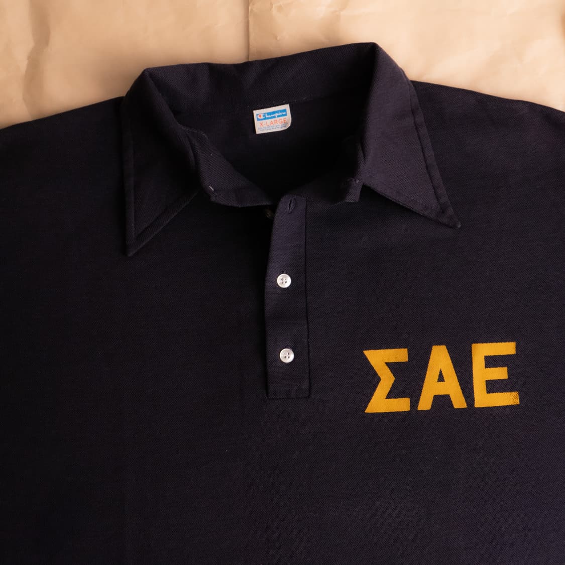 70s Champion ‘ΣΑΕ’ Polo Shirt /XL100-105 상품이미지2