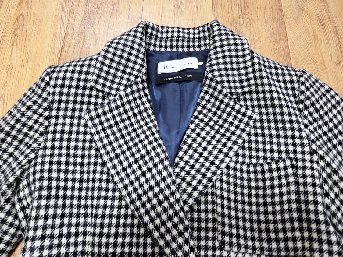 잇미샤(it michaa) 벨티드 체크 투버튼자켓 44 새상품 상품이미지4