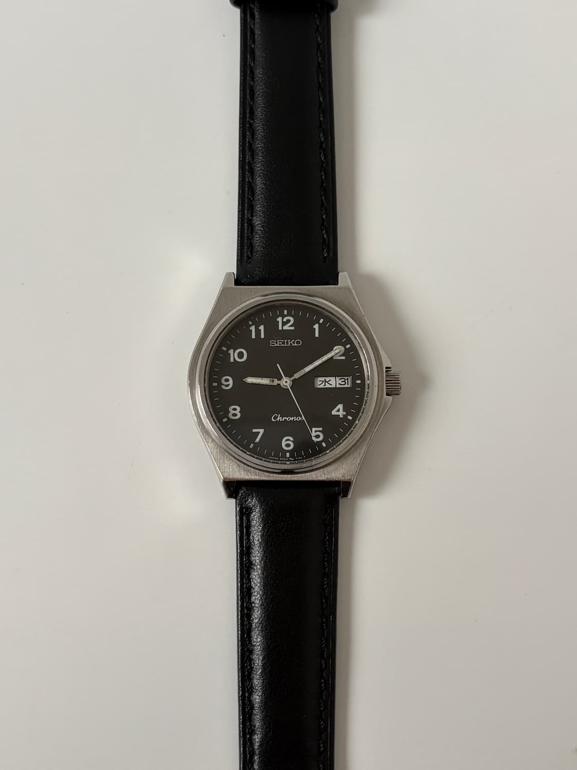 1980s Chronos Black Dial Silver Quartz 상품이미지1
