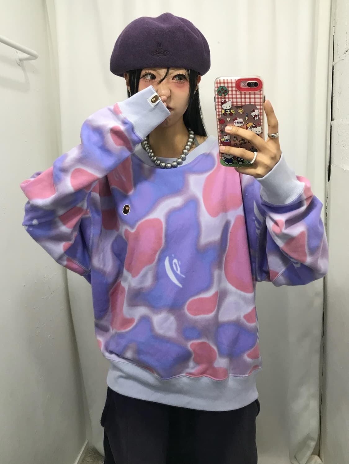 Bape Pink&Purple Camouflage Sweatshirt 상품이미지4
