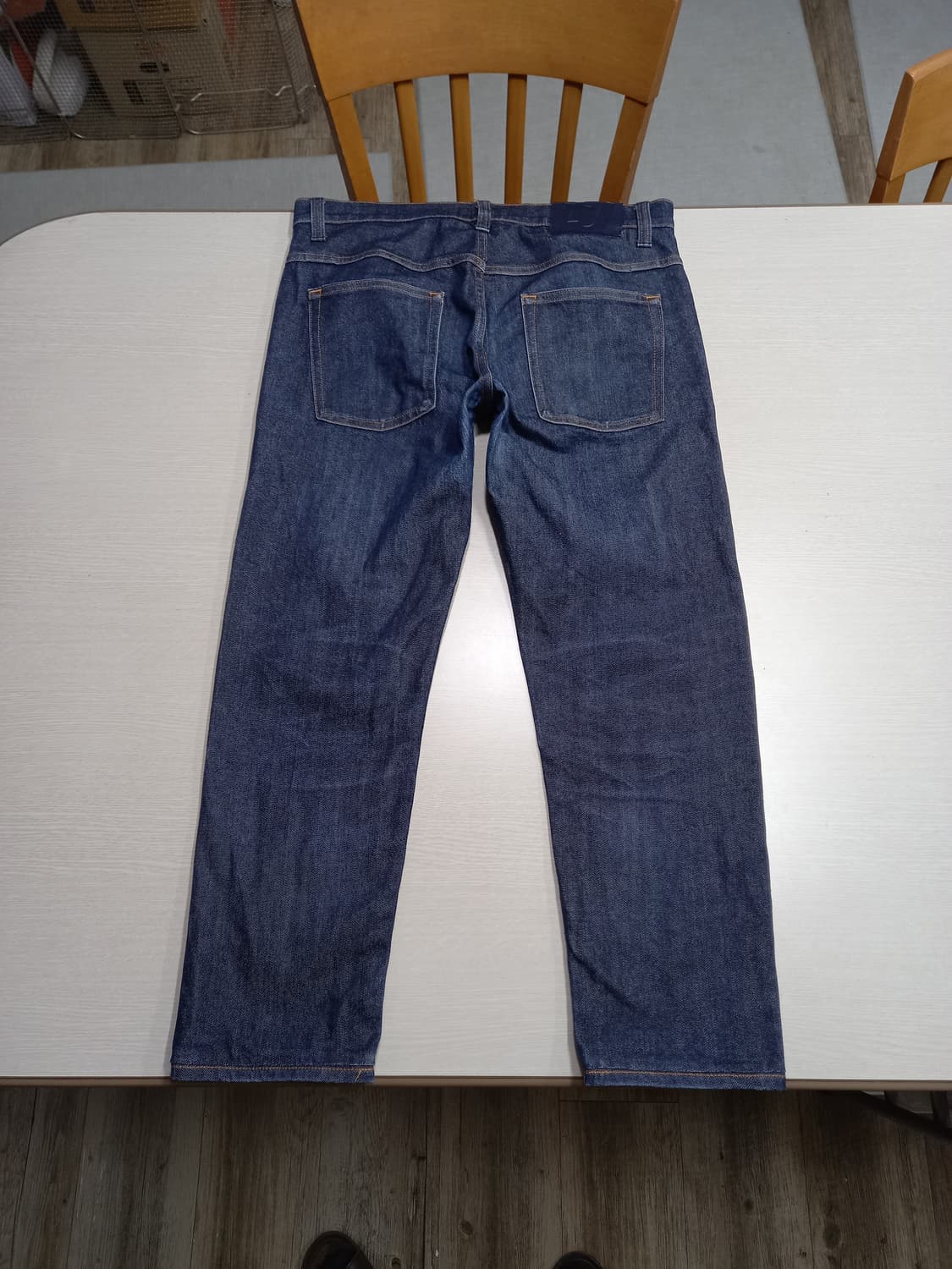 33 질샌더 유니끌로 셀비지 스판 슬림일자진 진청 33-425 상품이미지2