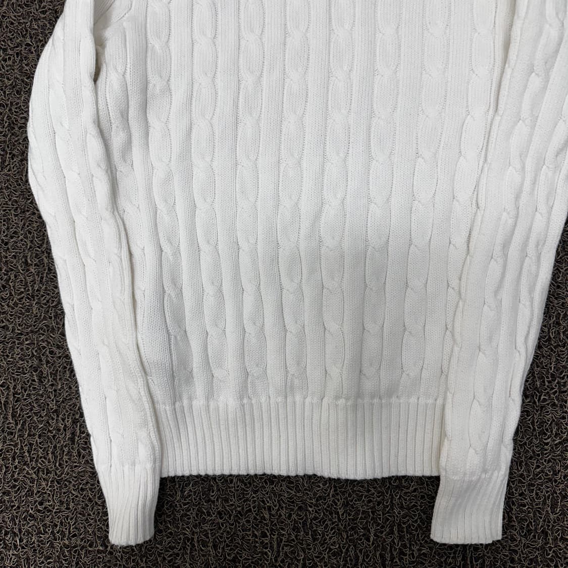 POLO 폴로 랄프로렌 여성 꽈배기 케이블 니트 화이트 S 상품이미지8