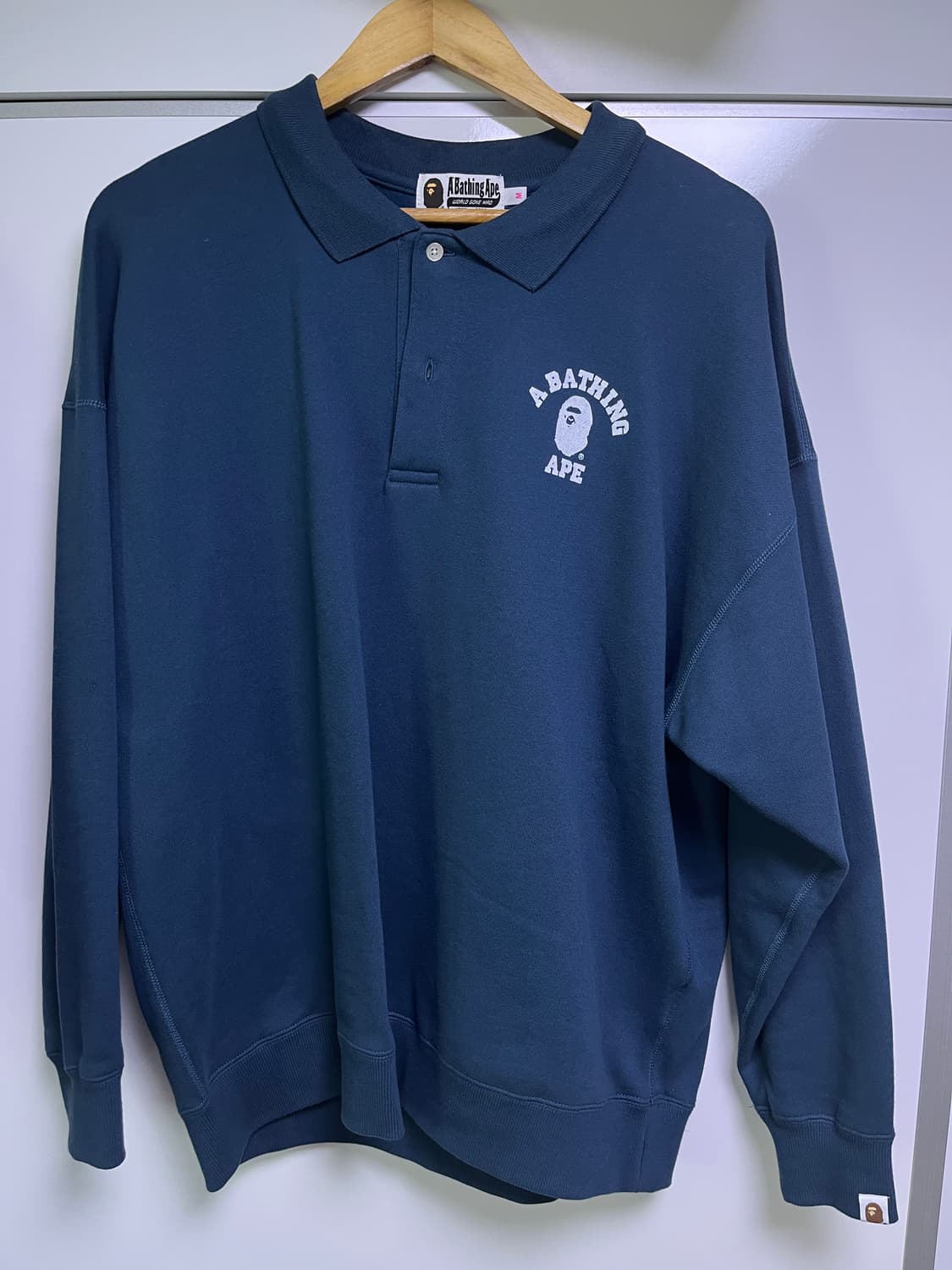 베이프 컬리지 L/S 폴로 셔츠 판매 상품이미지2