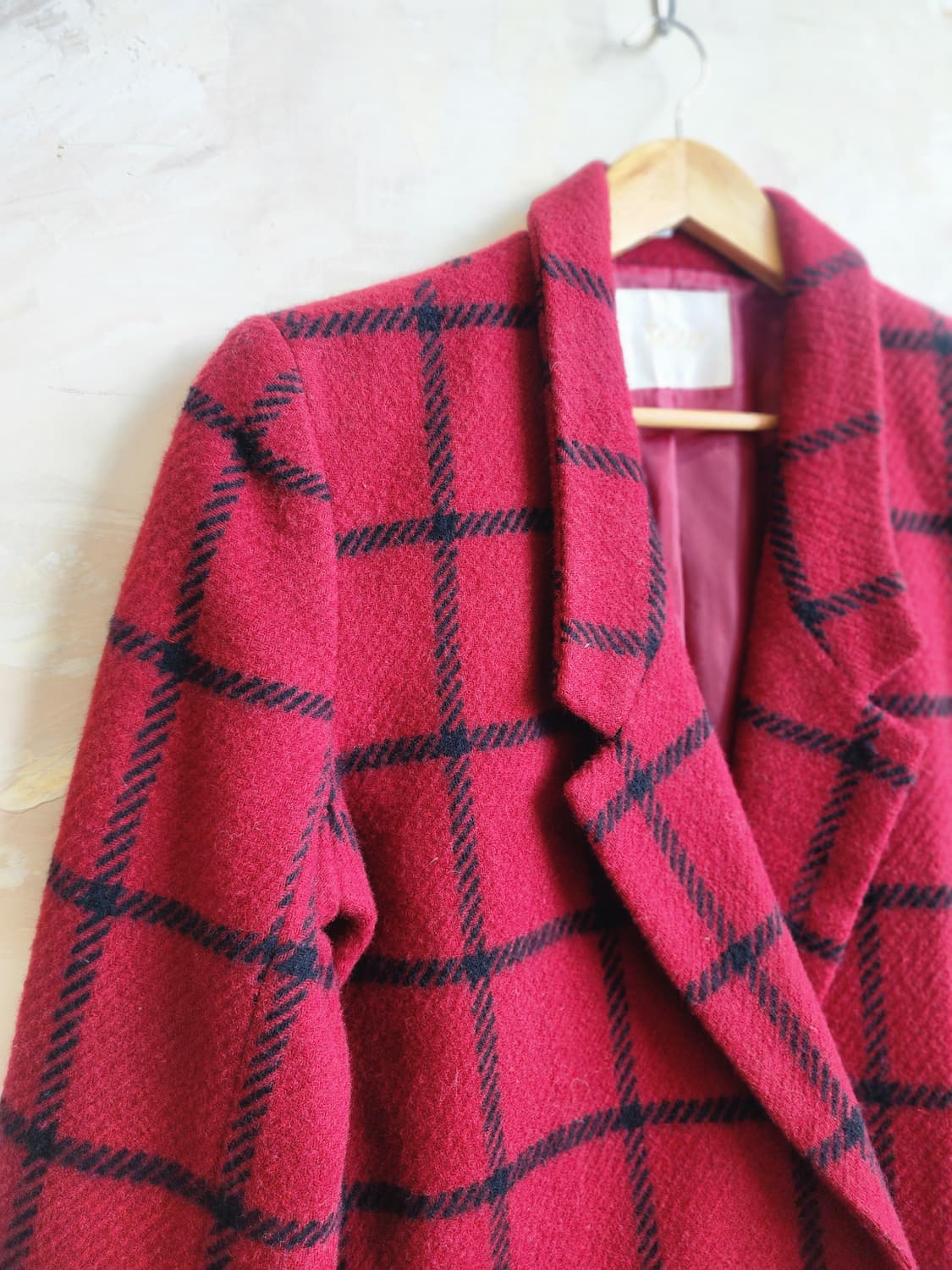 일본빈티지 체크 도톰 울 자켓 상품이미지2