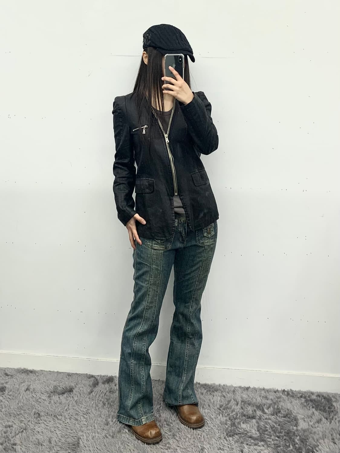 지퍼 코팅레더 자켓 상품이미지2