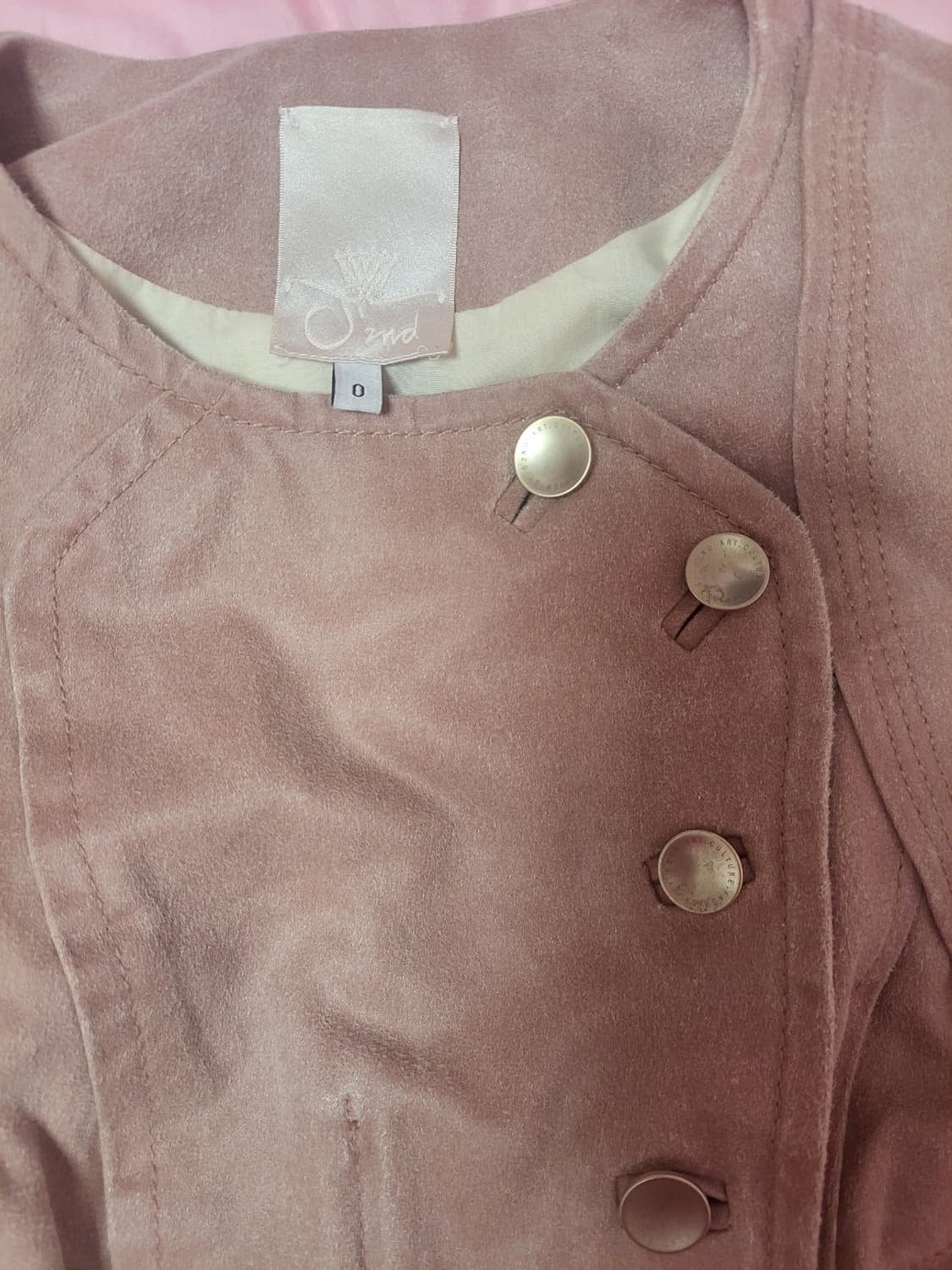 급처상태양호!오즈세컨 어깨살짝셔링 핑크공주자켓 점퍼 레니본st리즈리사st 상품이미지3