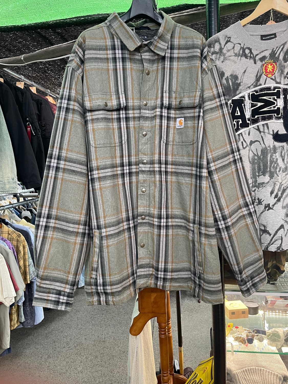 칼하트 체크 패턴 코트 남방 상품이미지1