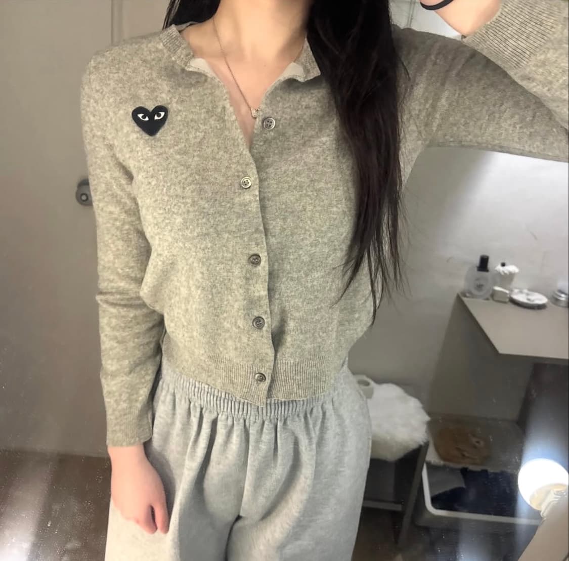 정품 꼼데가르송 가디건 🖤🩶 상품이미지1