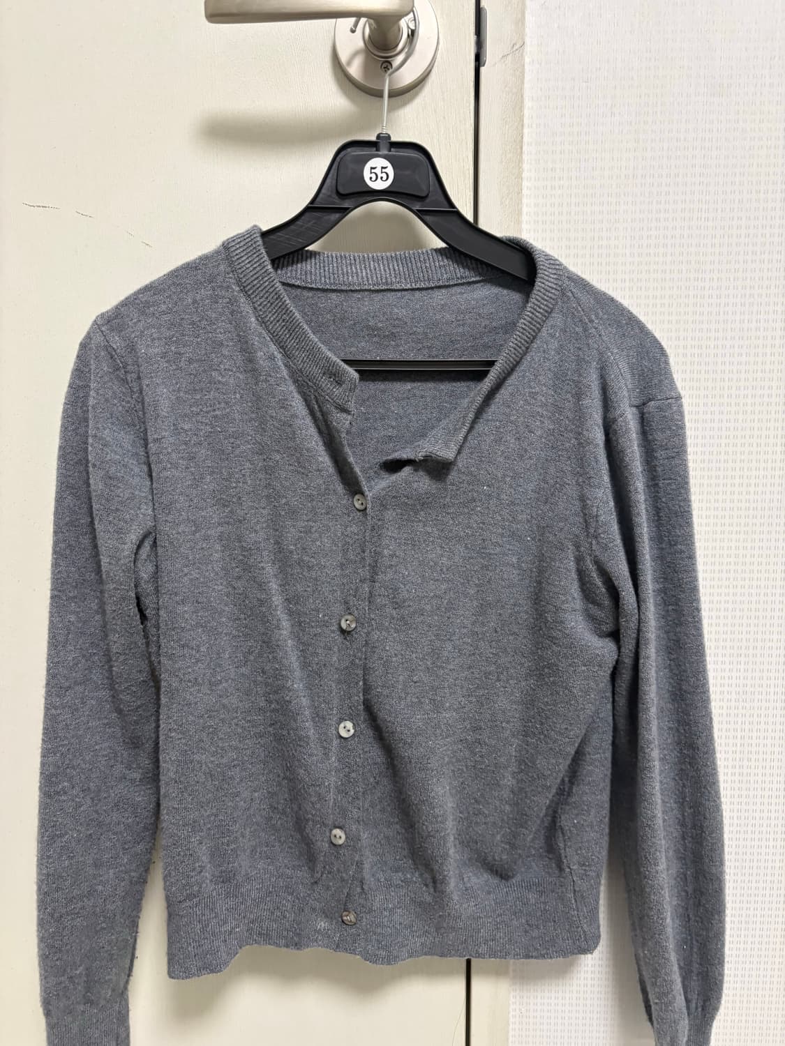 회색 헨리넥 가디건 상품이미지2