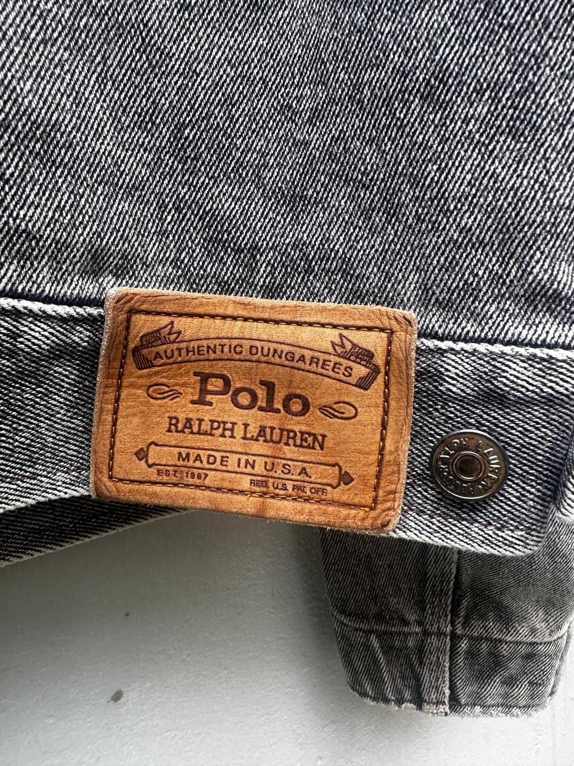 90s usa og polo dungarees denim jacket 상품이미지4