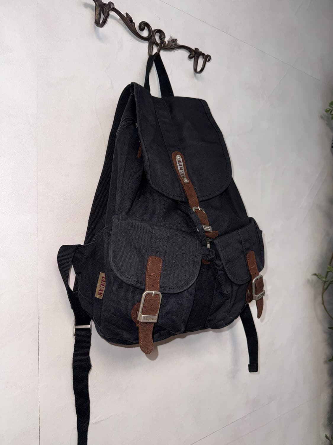 Lucas black multi pocket backpack  상품이미지2