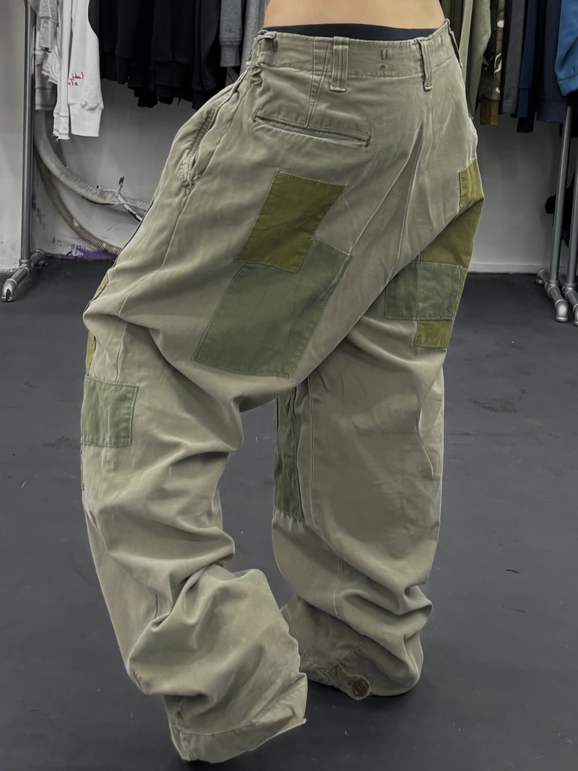 VTG 그런지 패치워크 코튼팬츠 상품이미지3