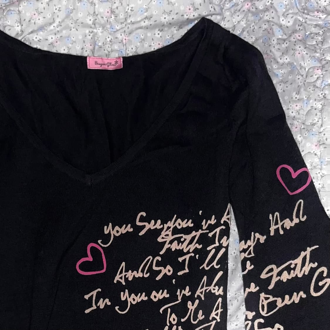 [ 나눔 ] MA*RS 마즈 블랙핑크 레터링 니트 탑 오네갸루 핀터y2k 상품이미지2