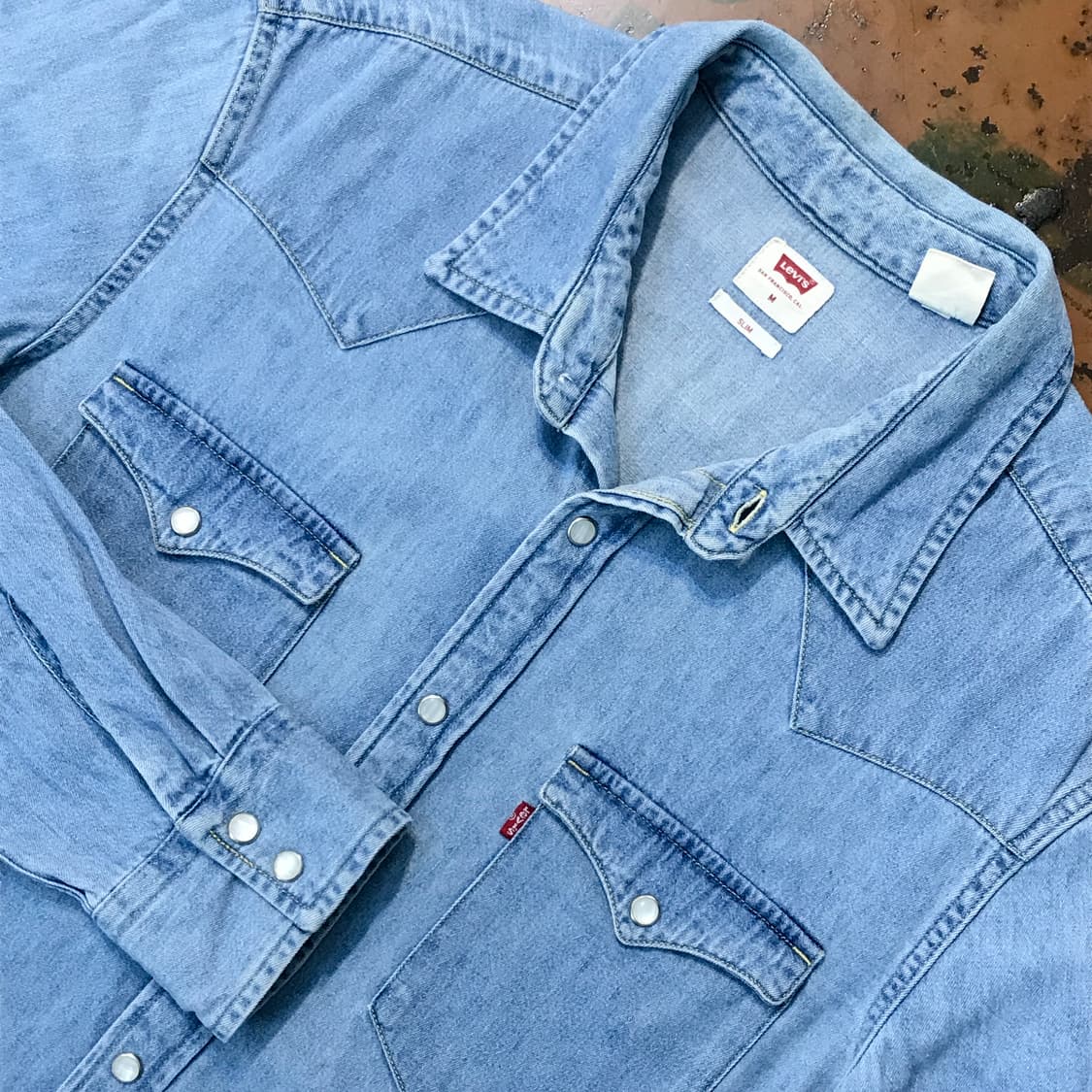 리바이스 투포켓 연중청 데님 웨스턴 셔츠 남성 102 여성 루즈핏 상품이미지3