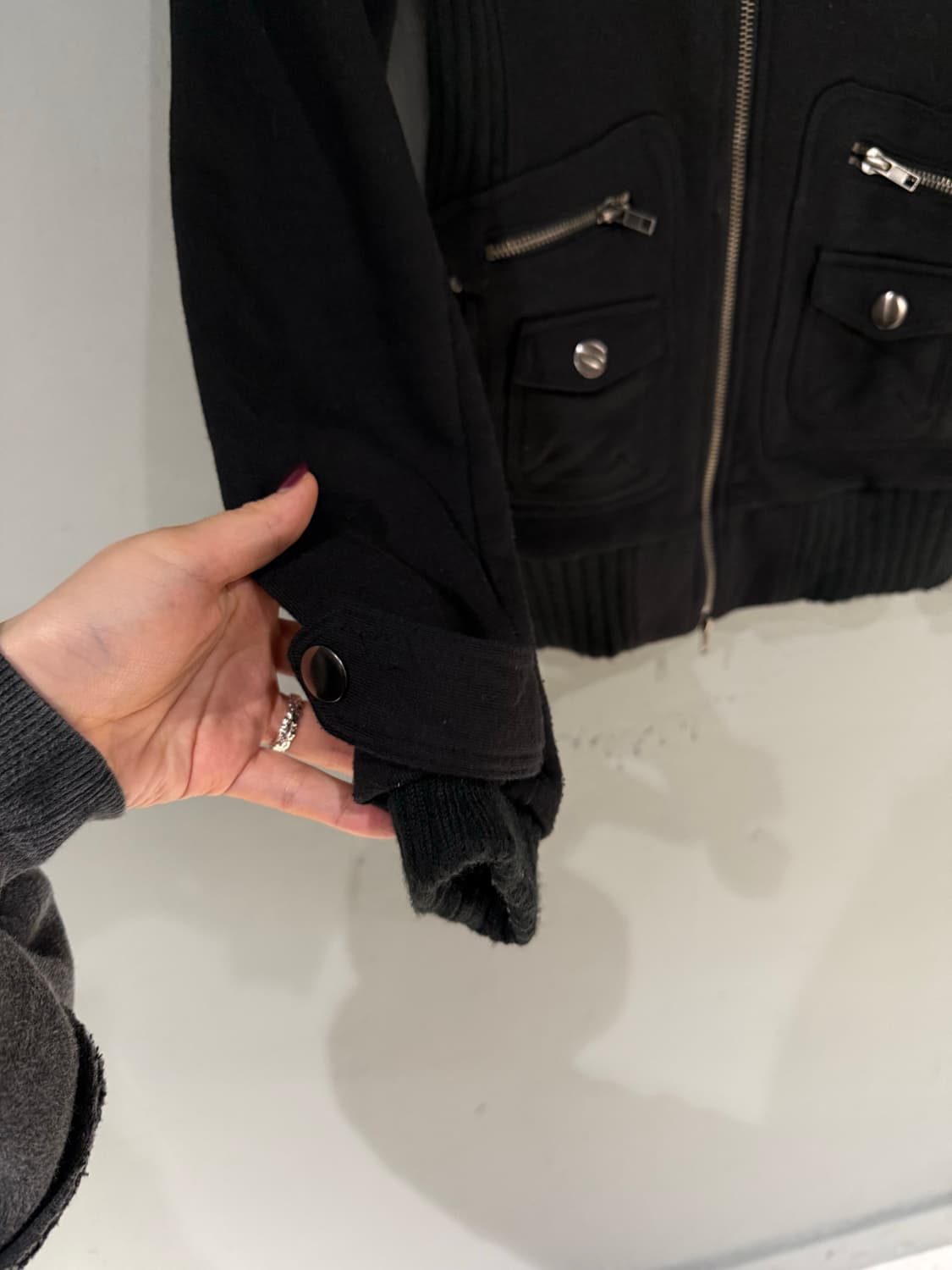 ribbed detail pocket 2-way zip-up 상품이미지7