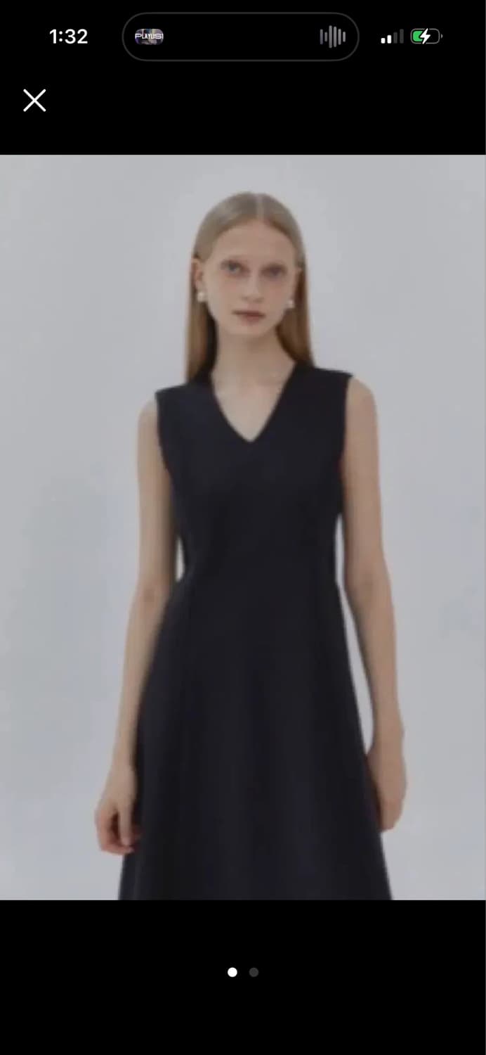 트리밍버드 V-neck Flare Long One-piece 상품이미지1