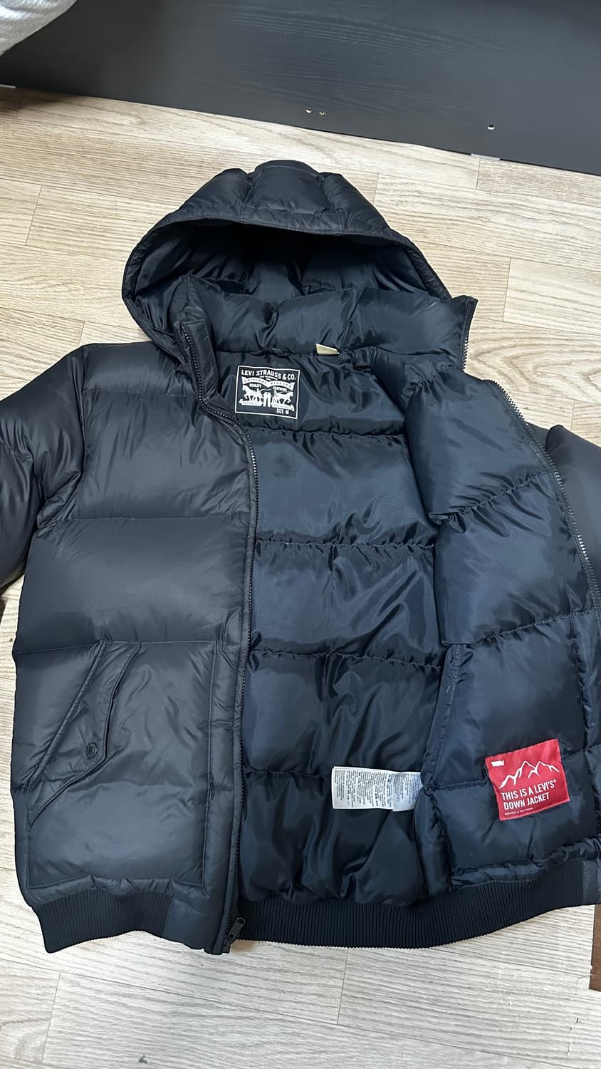 리바이스 블랙 후드 패딩 점퍼 상품이미지2