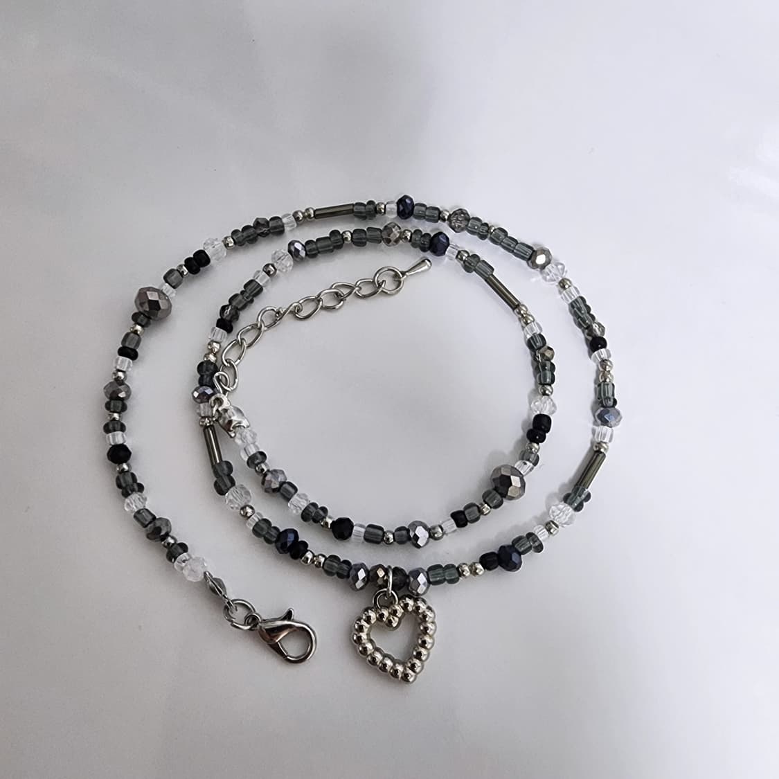 파티걸 블랙 실버 비즈 목걸이🩶 상품이미지3