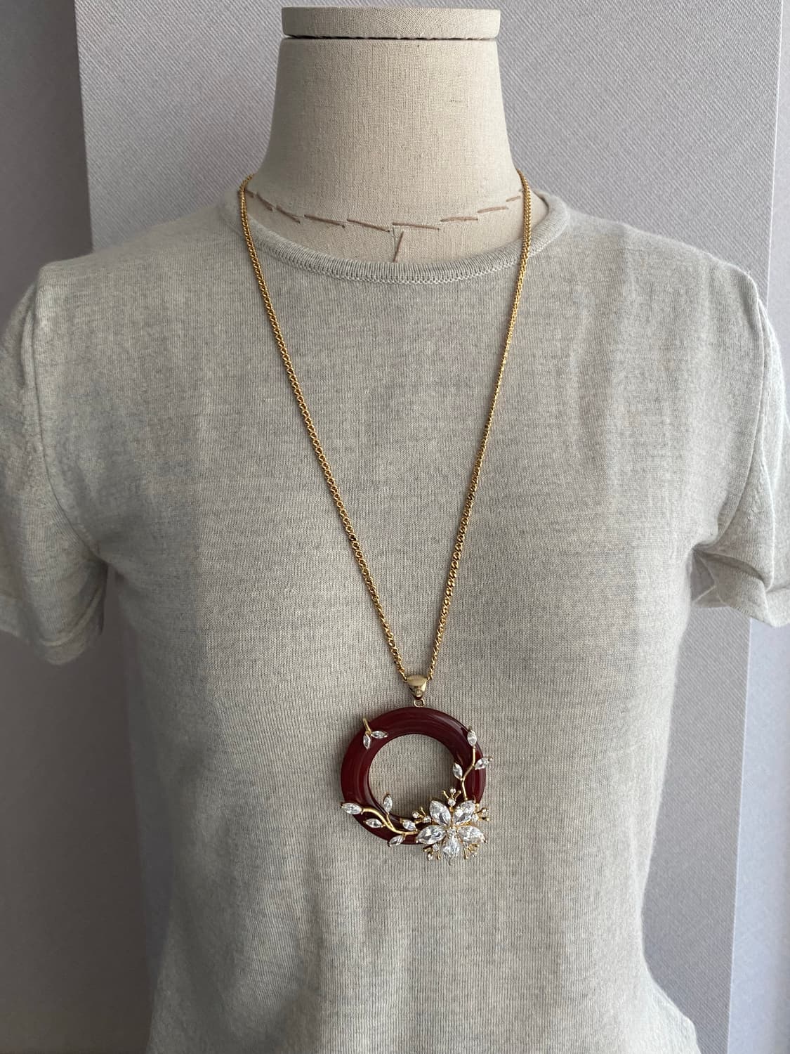 빈티지 악세서리 큐빅 펜던트 목걸이 상품이미지9