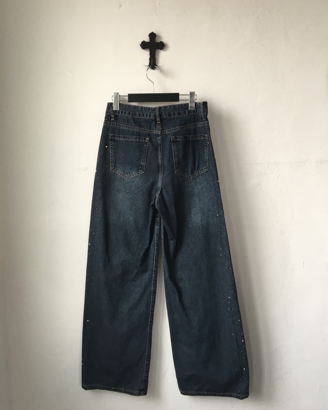 Cubic point wide denim pants 상품이미지2