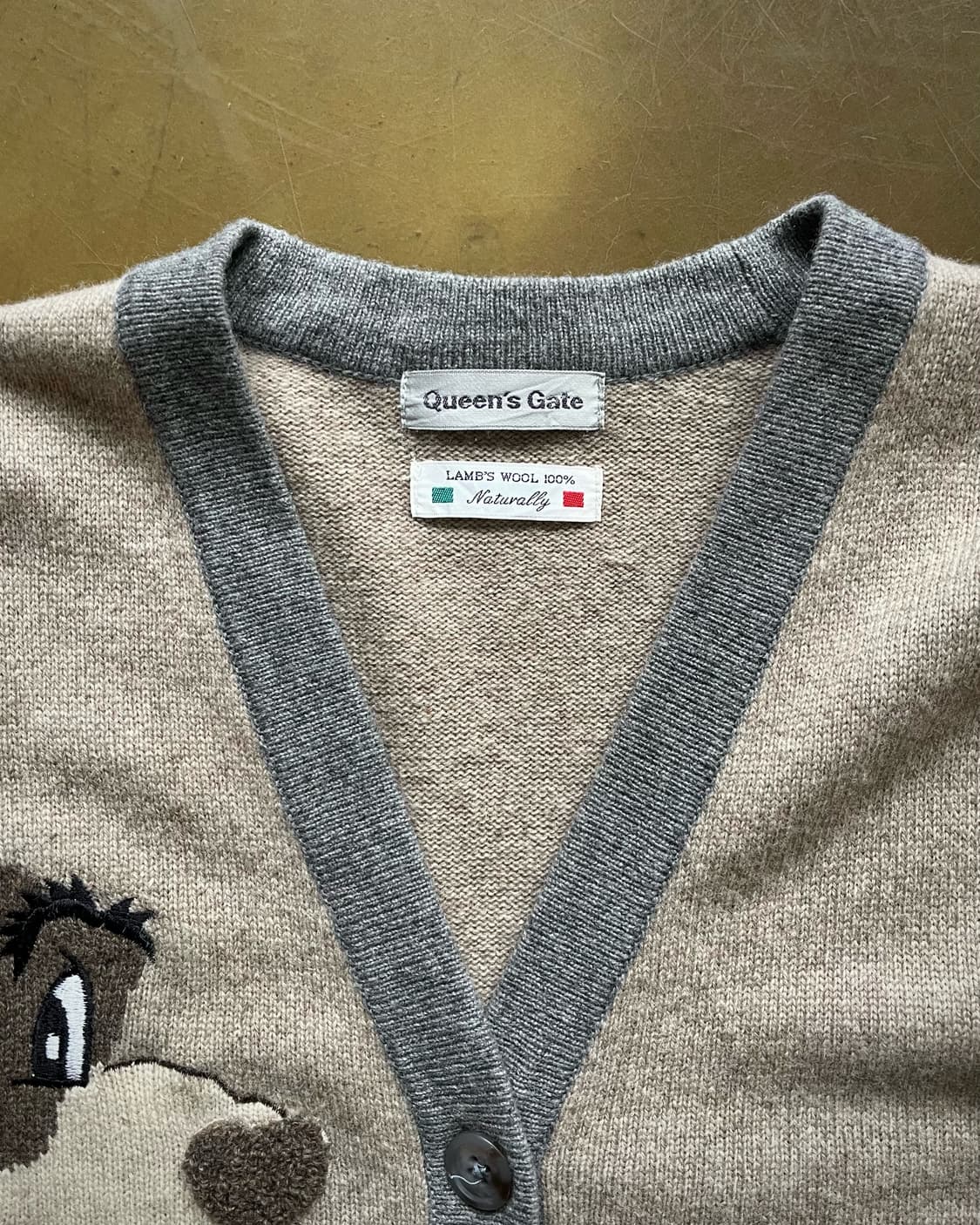 80-90s Italian Lambs Wool Knit Cardigan 상품이미지4