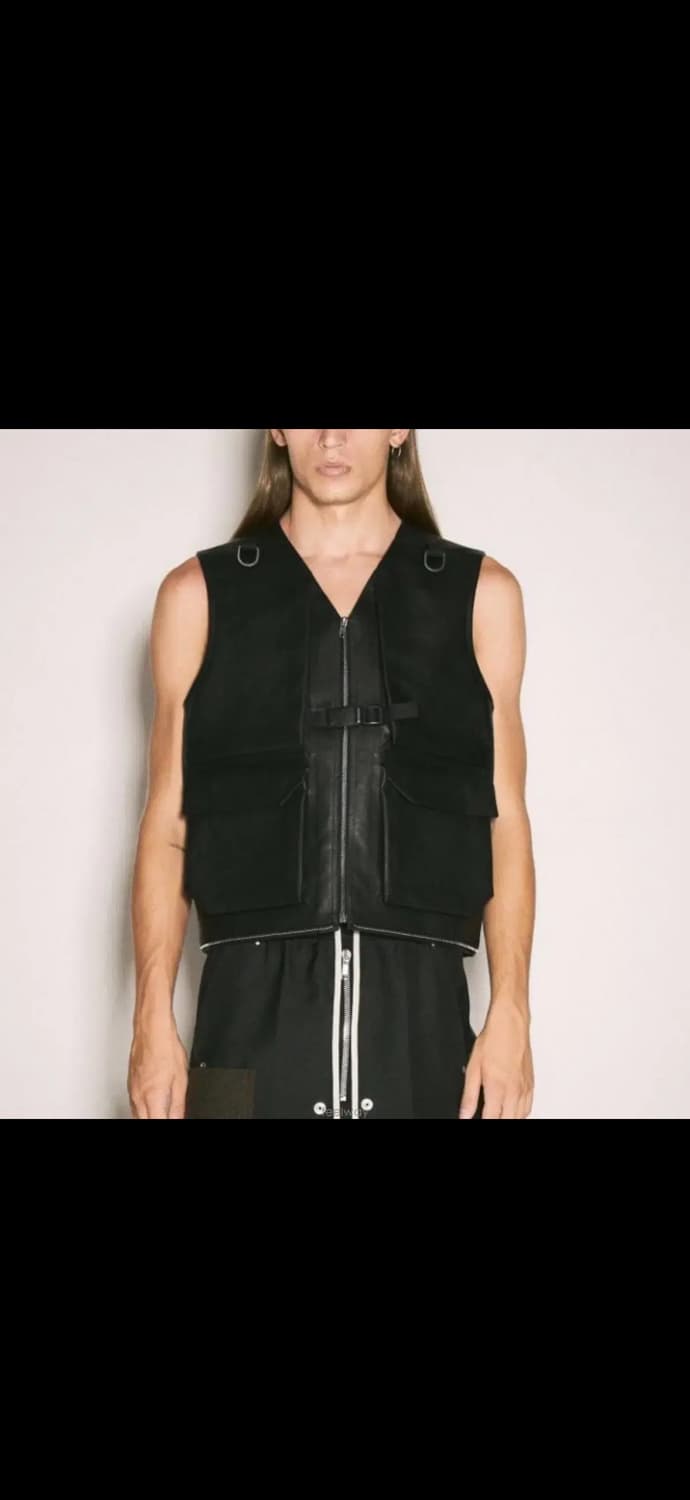 24FW 릭오웬스 유틸리티 레더 베스트 블랙 50 상품이미지2