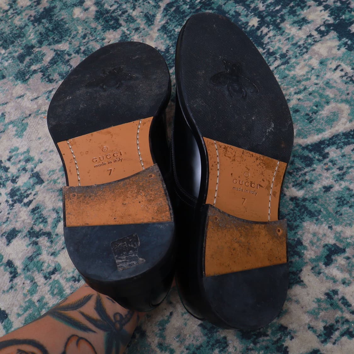 Gucci 구찌 웹 디테일 클래식 더비 구두 블랙 260정품 상품이미지4