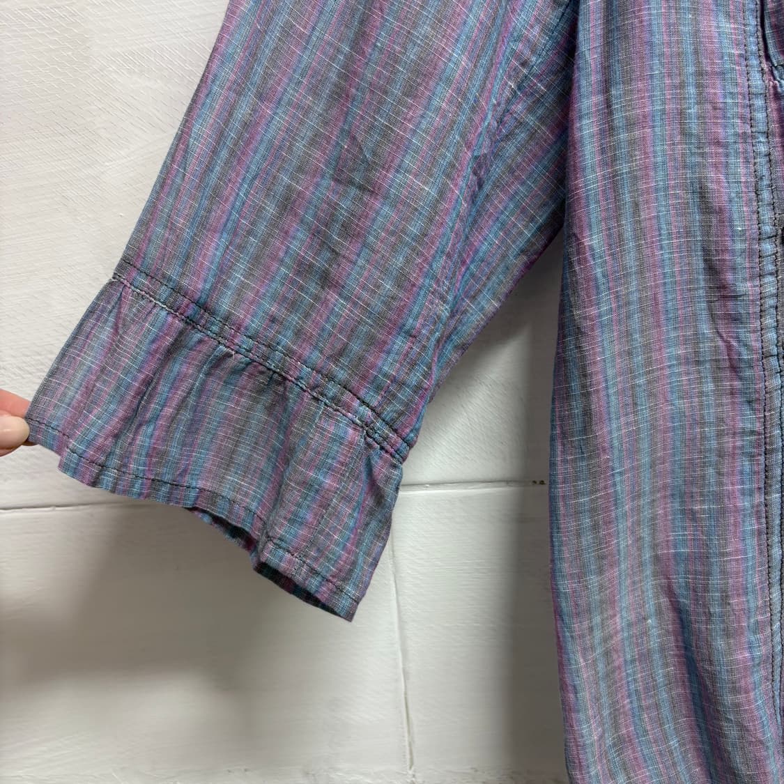 NOVE-DUE 페어리 스트라이프 셔링 퍼플 블라우스 자켓 JPN 상품이미지3