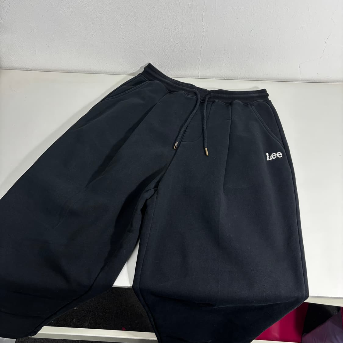 S 95 LEE 리 다크네이비 세미와이드 원턱 스웻팬츠 상품이미지1