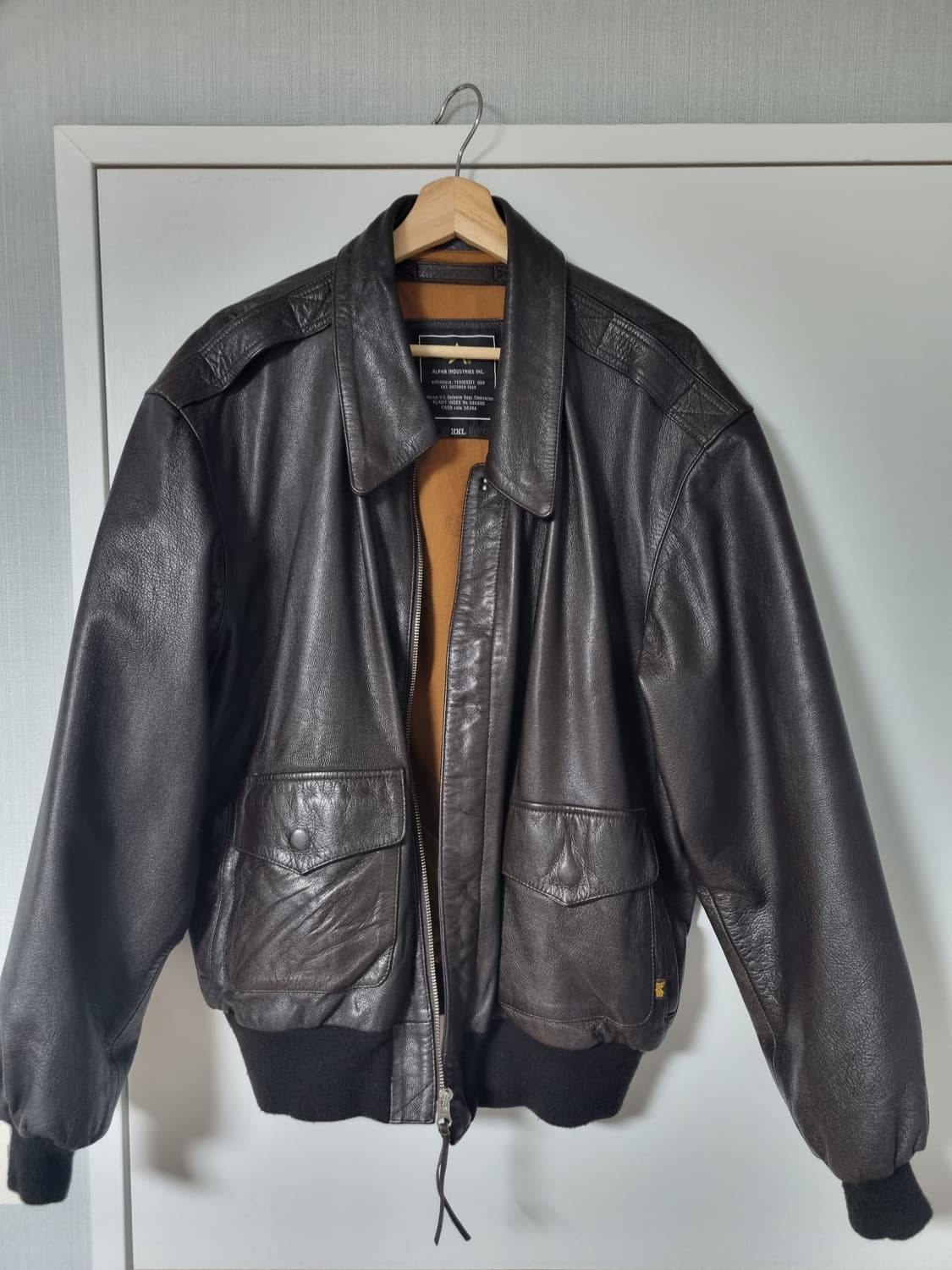 알파인더스트리 A-2 레더자켓 XXL  상품이미지5