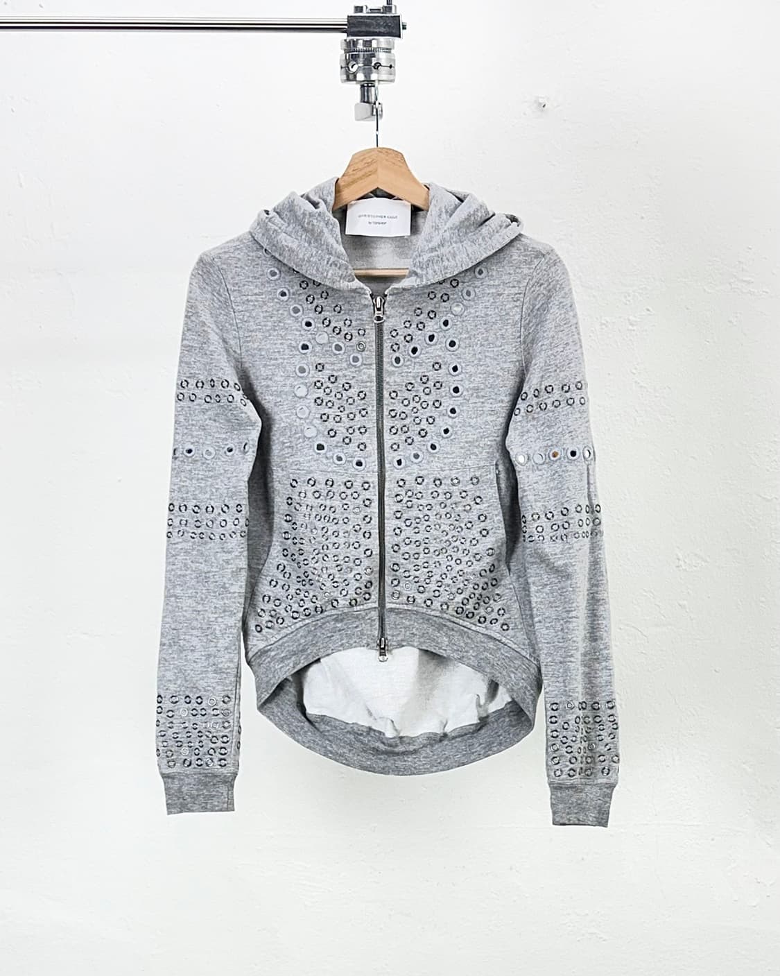 크리스토퍼 케인 x 탑샵 그레이 헤더 스터드 써클 후디 집업 상품이미지1