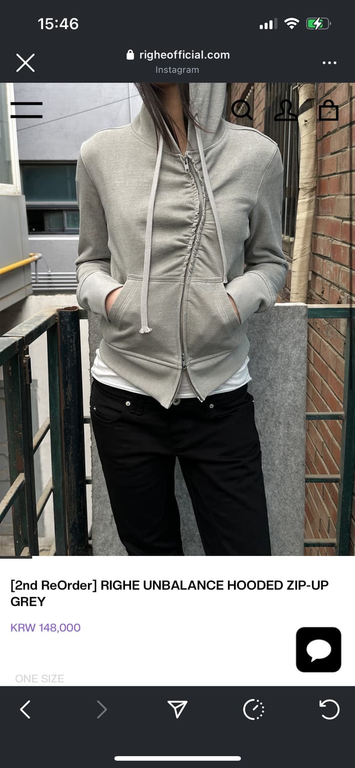 리게 unbalance hooded zip-up(grey) 상품이미지2