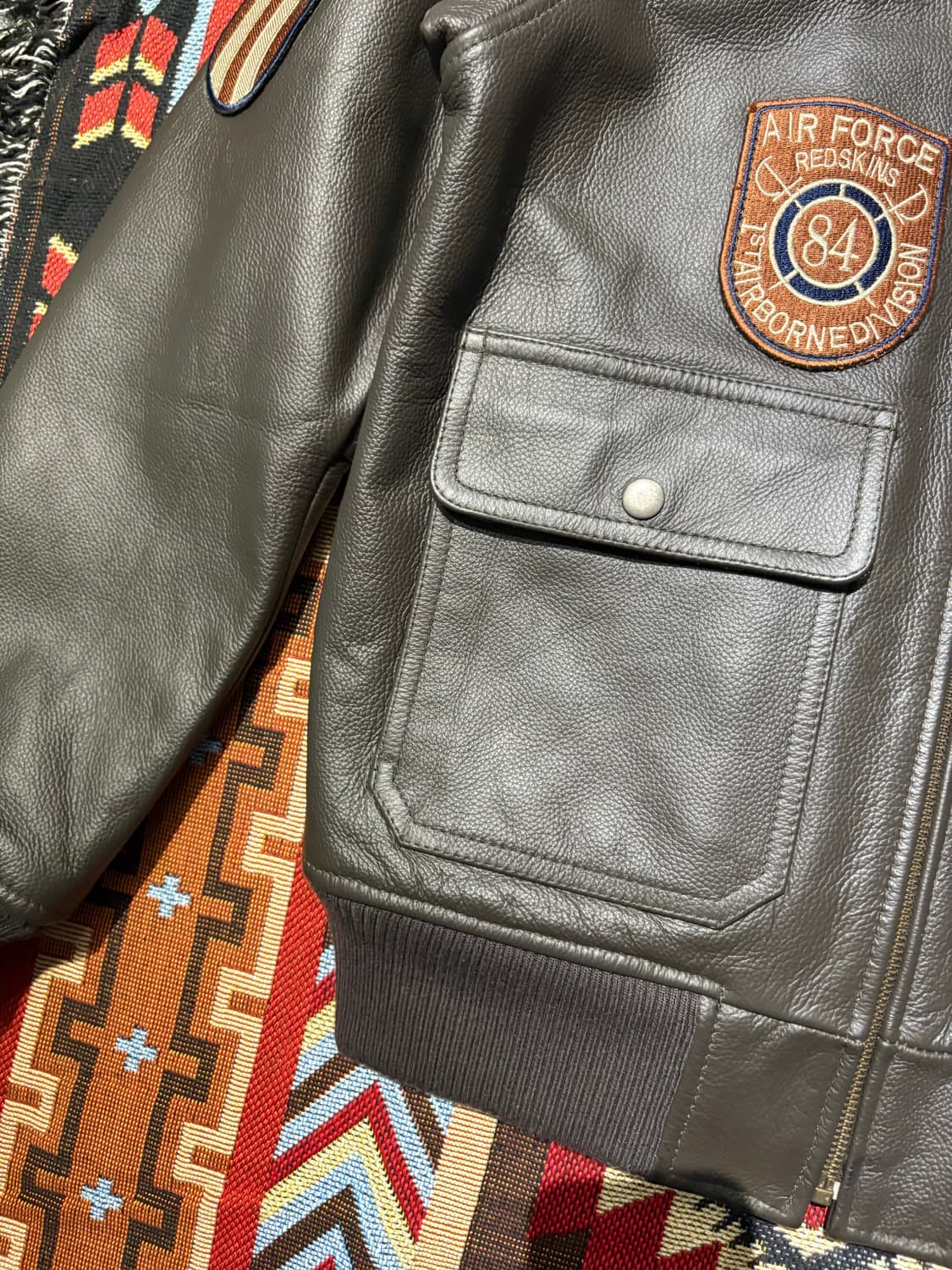 미 공군 복각 G-1 카우하이드 소가죽 레더자켓 상품이미지4