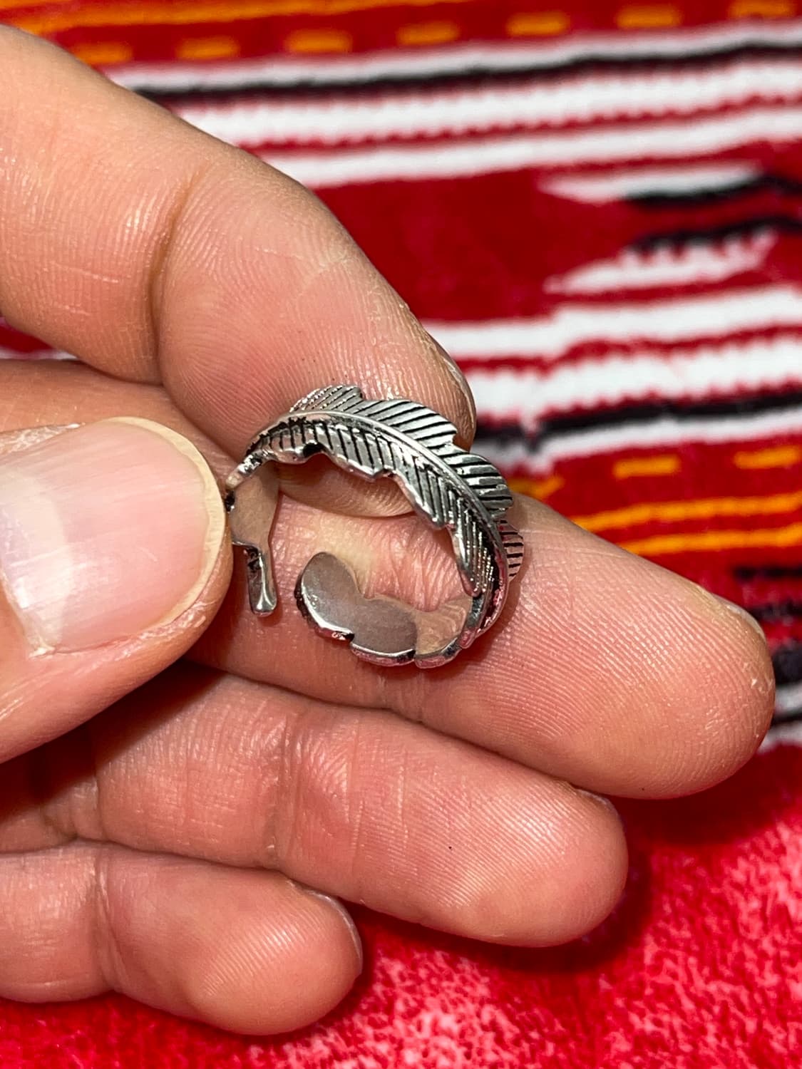 페더 아메카지 반지 남녀공용 오픈링 깃털반지 상품이미지4