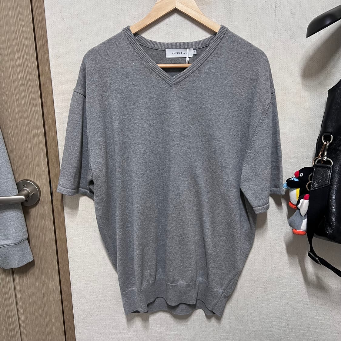 [XL ]유니온블루 AMBIENT V-NECK HALF KNIT 그레이 상품이미지3