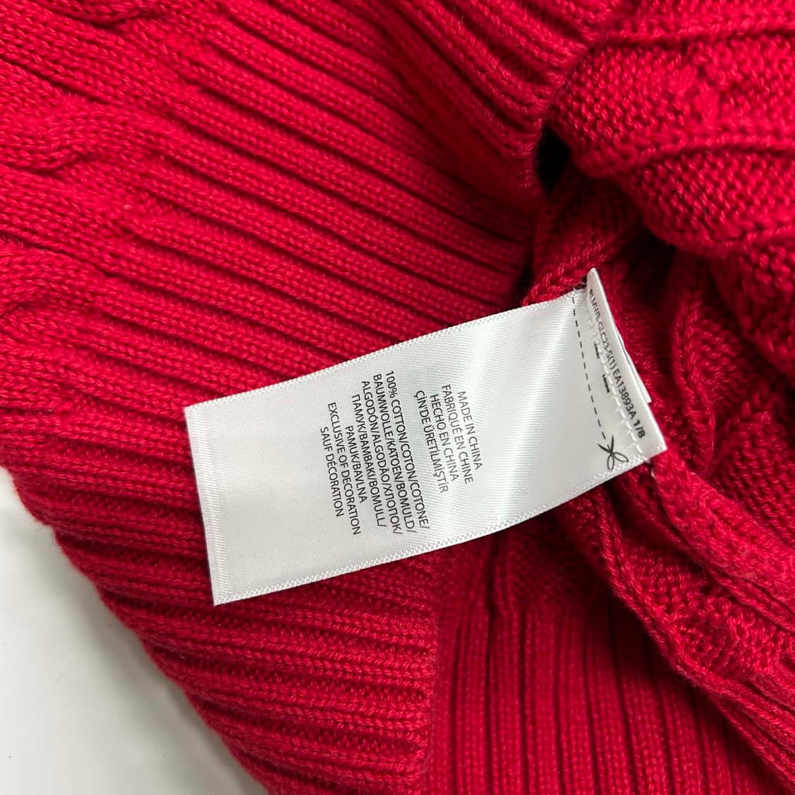 폴로 랄프로렌 레드 케이블 크루넥 니트(L) 상품이미지5