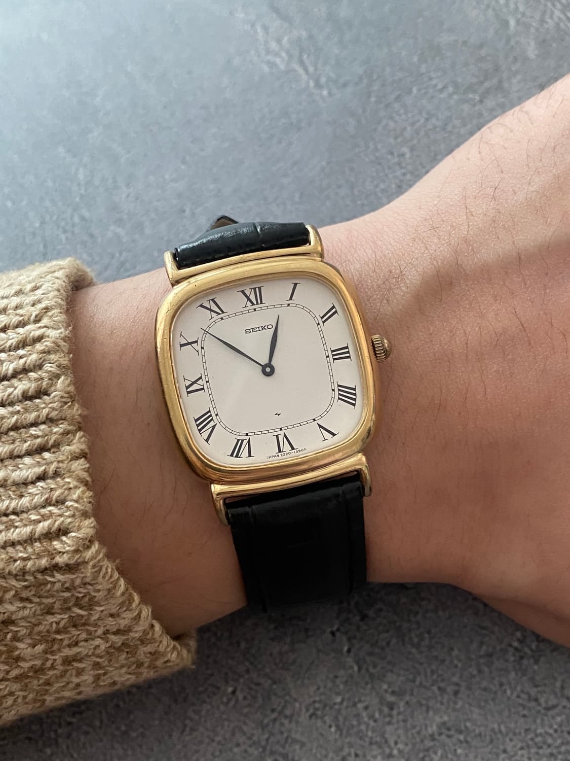 세이코 Seiko 로만 인덱스 스퀘어 태엽 감기 상품이미지1